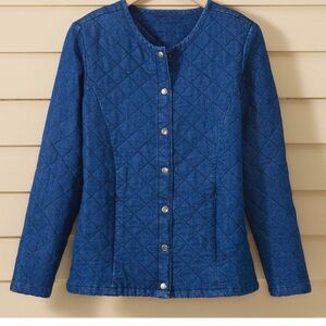 Country Store Quilted Blue Denim Jacket